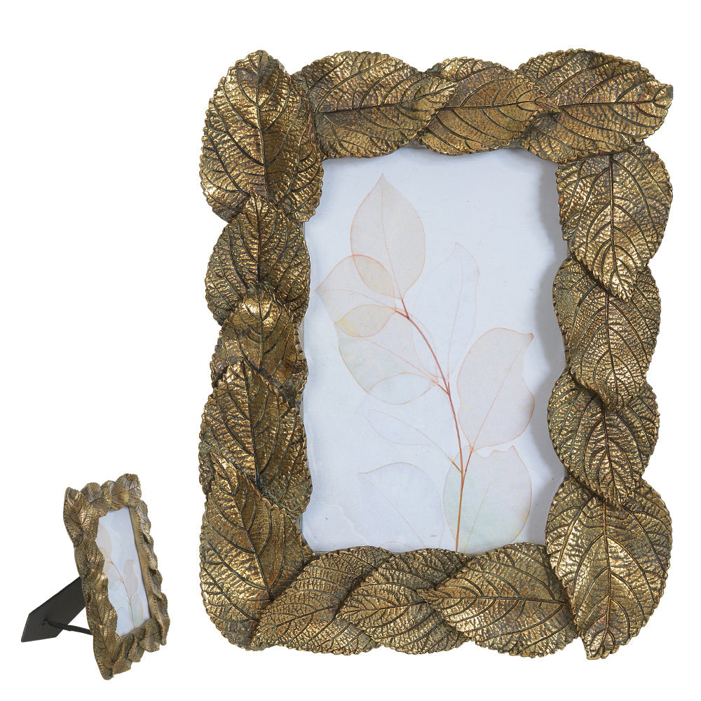 PORTA RETRATO POLIRESINA FTO 10X15CM (DOURADO) 17X21,5X2,5CM