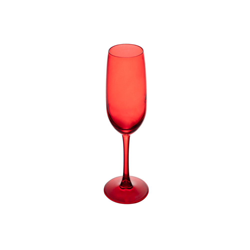 TACA PARA CHAMPAGNE GOURMET VIDRO VERMELHA – 200ML
