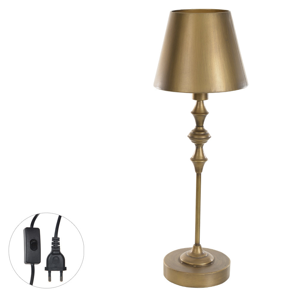ABAJUR DECORATIVO METAL (DOURADO) 23X23X72CM