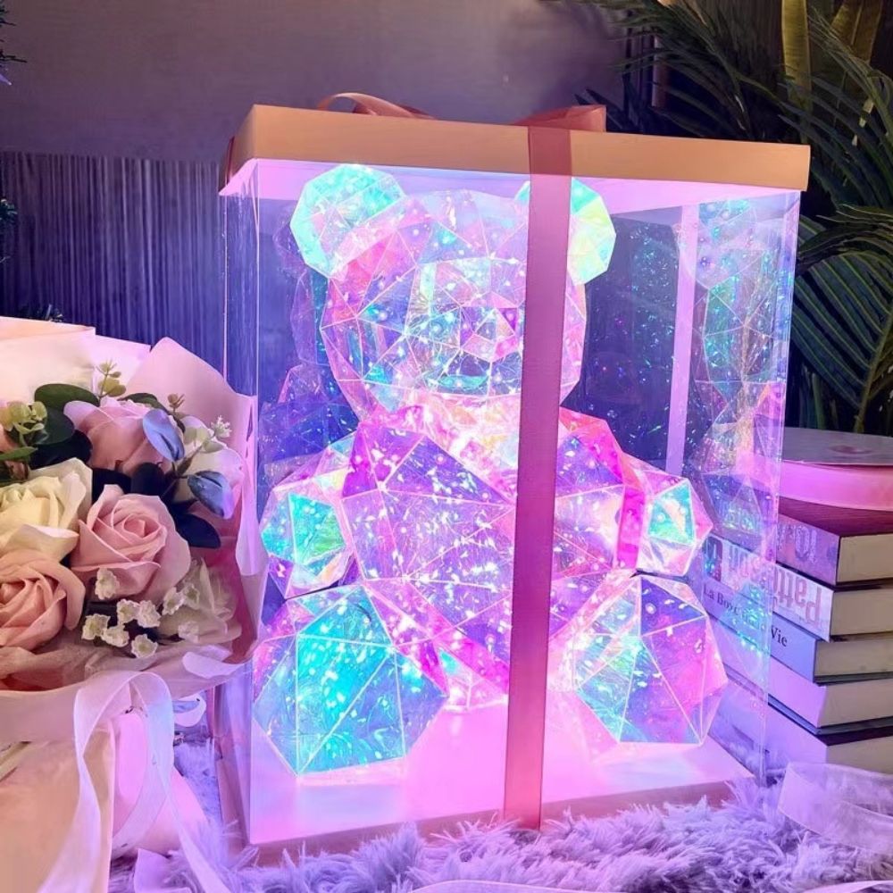 Ursinho Crystal Luminoso – Magia em Forma de Presente