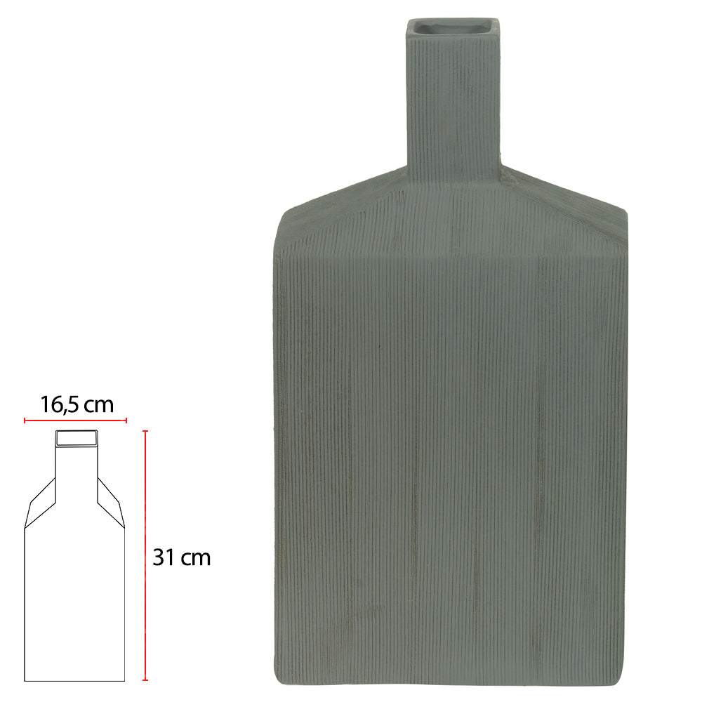 VASO DECORATIVO CERÂMICA (CINZA) 31CM