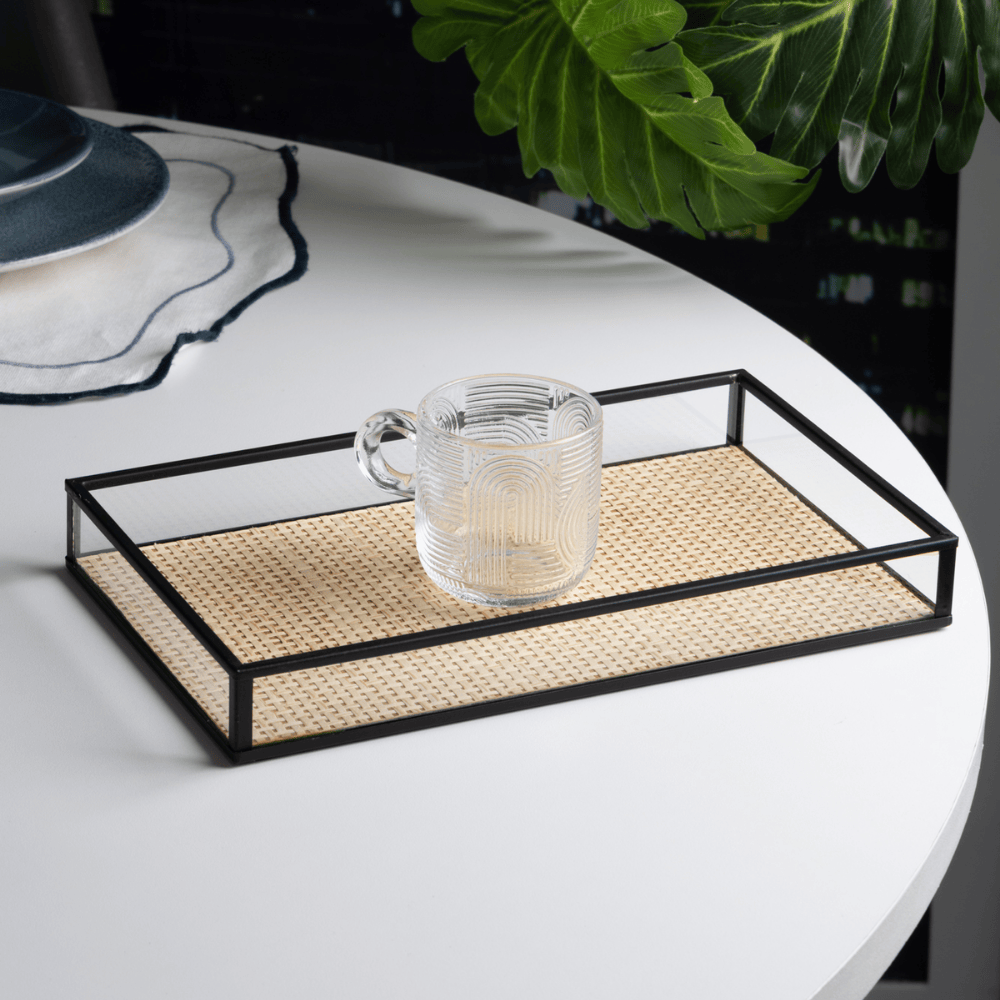 BANDEJA DECORATIVA TOSCANA PRETO METAL – 25CM X 15CM X 3CM