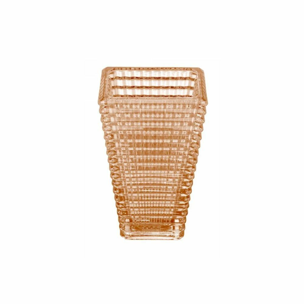 VASO DE CRISTAL DE CHUMBO MAYA AMBAR METALIZADO 13,5CM X 10CM X 22,5CM