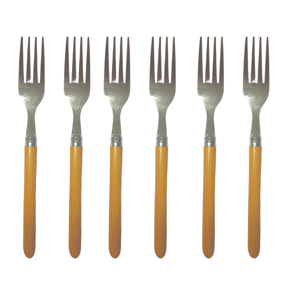 CONJUNTO COM 6 GARFOS DE MESA WOOD