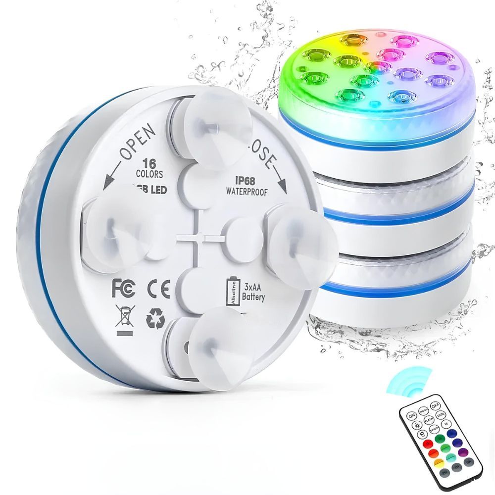 Luminária Led de Piscina RGB com Ventosas - Swanlight