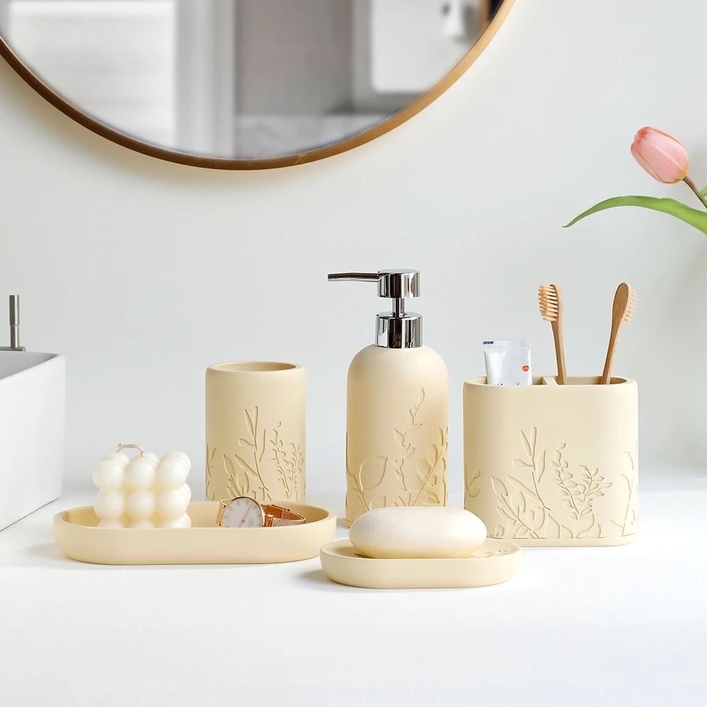 Conjunto Esculpido 5 Peças para Banheiro - SwanBathroom