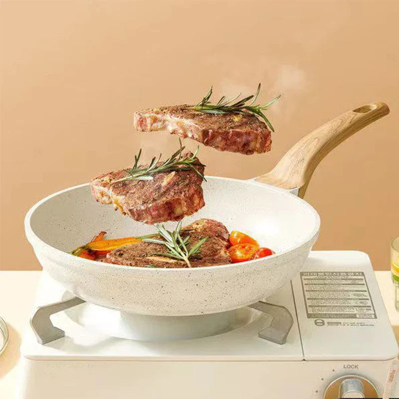 Frigideira Gourmet Antiaderente em Cerâmica e Madeira - Swankitchen