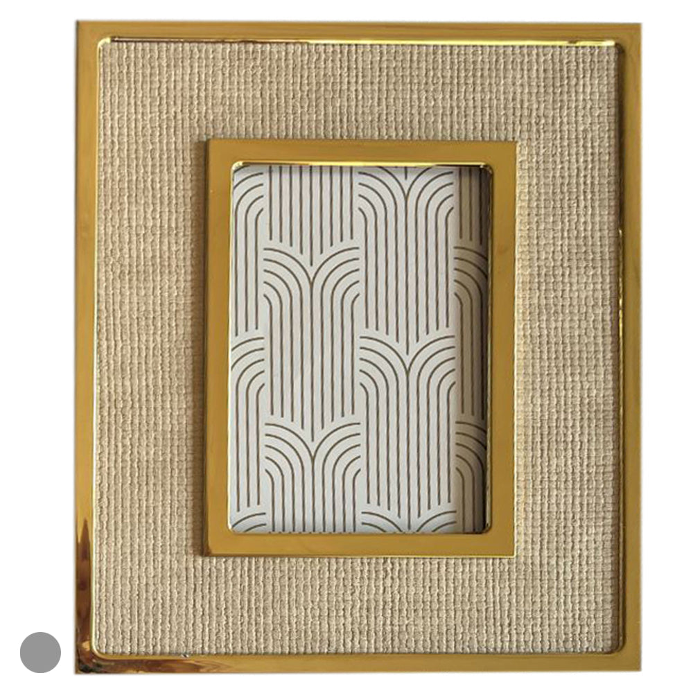 PORTA RETRATO METAL FTO 13X18 (BEGE DOURADO) 27X22CM