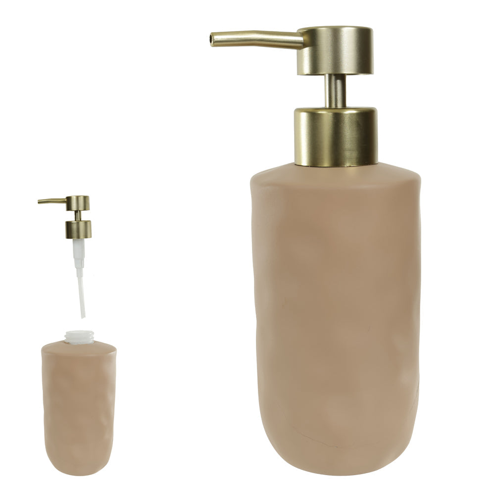 PORTA SABONETE CIMENTO 190ml 7X12X18CM ORGANICO (BEGE ESCURO)