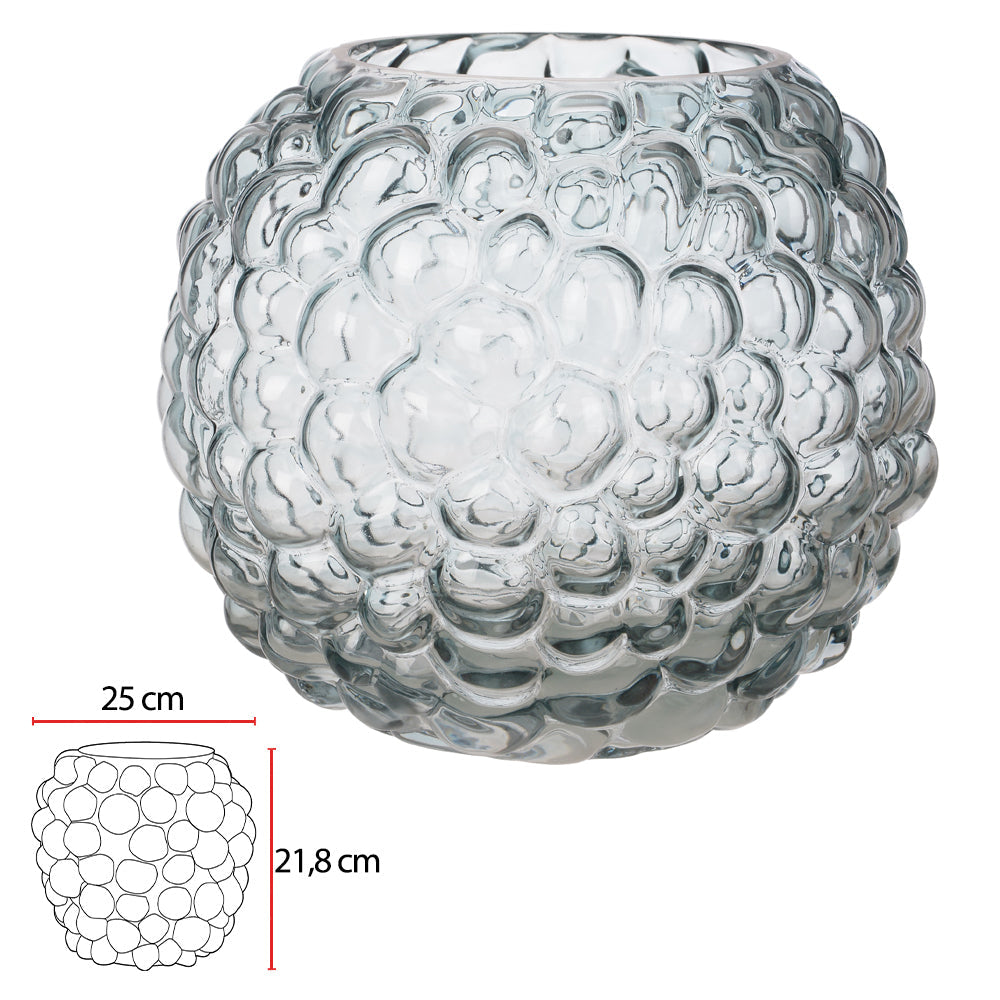 VASO DECORATIVO VIDRO (AZUL) 21,8CM