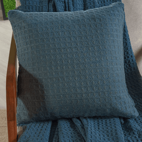 CAPA DE ALMOFADA WAFFLE 45CM X 45CM AZUL COBALT