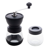 MOEDOR DE CAFÉ MANUAL EM AÇO INOX COM POTE DE VIDRO