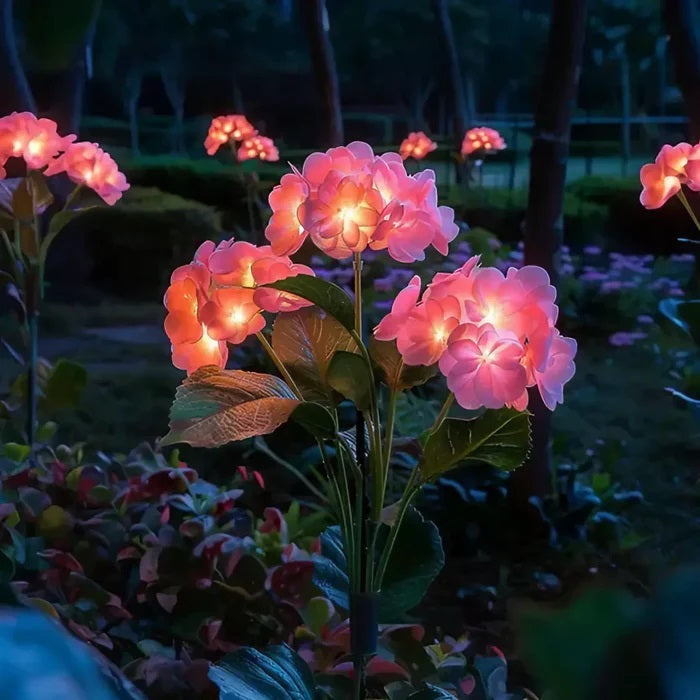 Luminária Solar Led Hortênsias - Decore seu Jardim