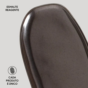 TRAVESSA OVAL RASA PEQUENA ORGÂNICO METALLICA