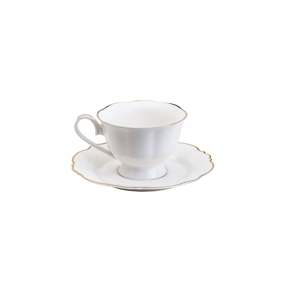 APARELHO DE JANTAR 42 PECAS PORCELANA MALDIVAS BRANCO COM FIO DE OURO