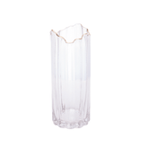 VASO DE VIDRO COM BORDA DOURADA – 10CM X 25CM