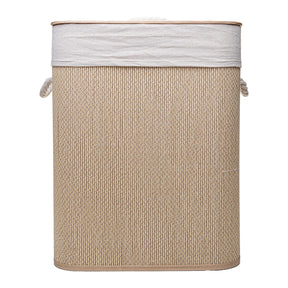 CESTO PARA ROUPAS DOBRAVEL COM FORRO EM TECIDO E TAMPA COZY 40CM X 30CM X 50CM BAMBU