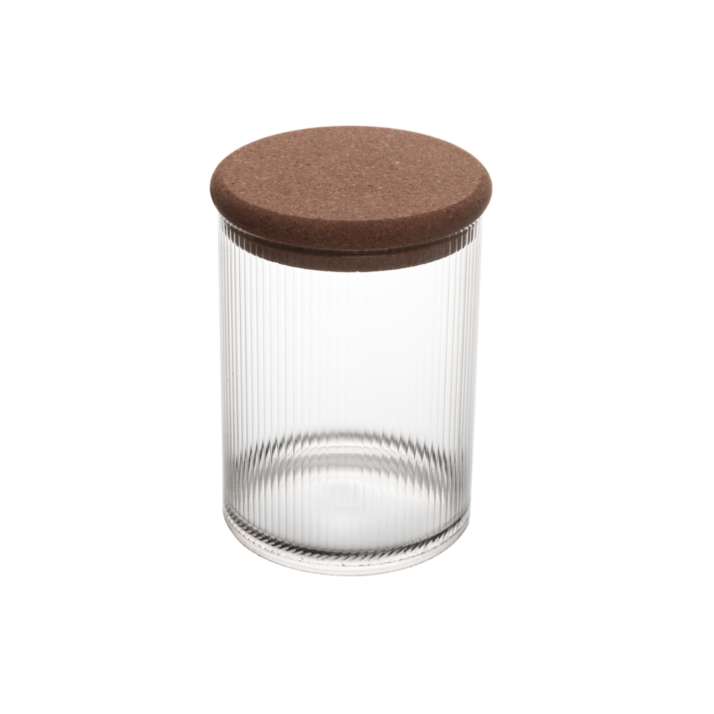 POTE DE VIDRO COM TAMPA DE ROLHA ESSENCIA – 850ML