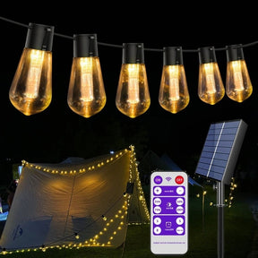 Varal de Lâmpadas LED Solar com Controle - Ilumine Exteriores