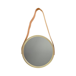 ESPELHO REDONDO DECORATIVO CHAMPAGNE ALCA LUXUS - 33CM