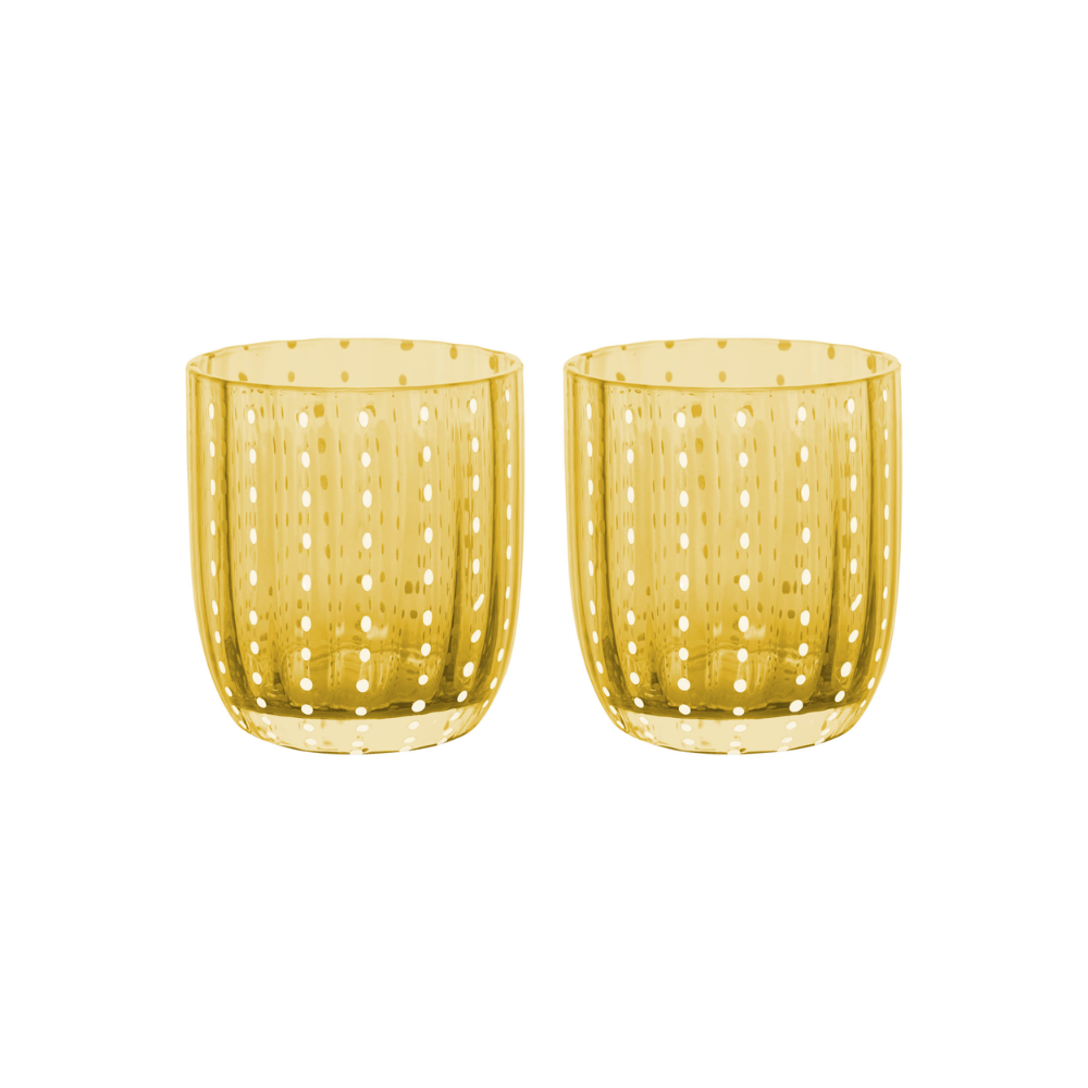 CONJUNTO 2 COPOS DE VIDRO ORQUIDEA AMBAR - 300ML