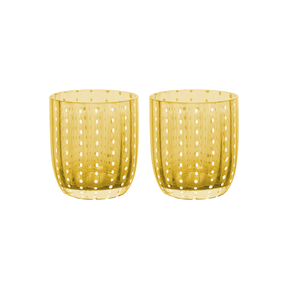CONJUNTO 2 COPOS DE VIDRO ORQUIDEA AMBAR - 300ML