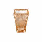 VASO DE CRISTAL DE CHUMBO MAYA AMBAR METALIZADO 13,5CM X 10CM X 22,5CM