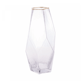 VASO DE VIDRO COM BORDA DOURADA TAJ – 23,5CM