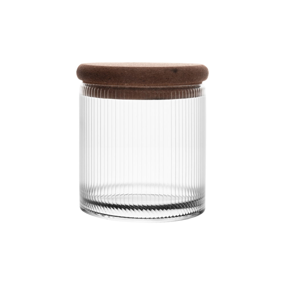 POTE DE VIDRO COM TAMPA DE ROLHA ESSENCIA – 450ML