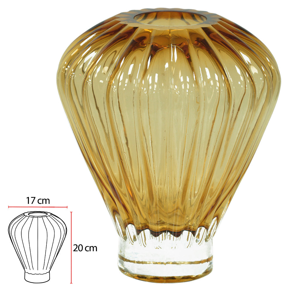 VASO DECOR VIDRO (AMBAR) 20cm 17d