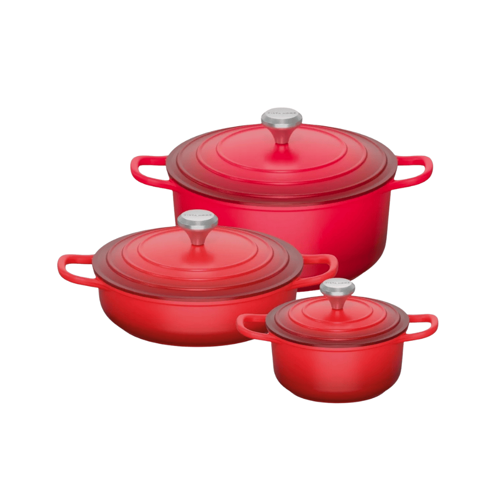 CONJUNTO 3 CAÇAROLAS COM INDUÇÃO AMALFI ROSSO