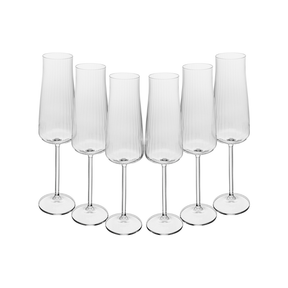 CONJUNTO 6 TACAS DE CHAMPAGNE ALEX OPTIC CRISTAL ECOLÓGICO - 210ML