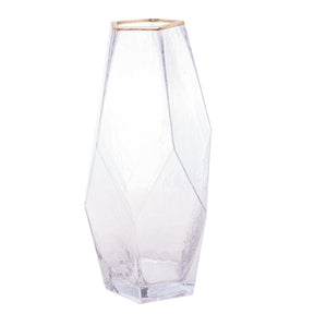 VASO DE VIDRO COM BORDA DOURADA TAJ – 28,5CM