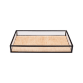BANDEJA DECORATIVA TOSCANA PRETO METAL – 30CM X 20CM X 3CM