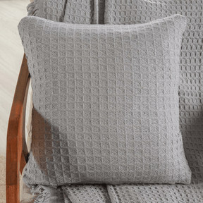 CAPA DE ALMOFADA WAFFLE 45CM X 45CM PLATINA