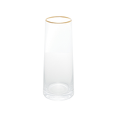 VASO DE VIDRO COM BORDA DOURADA LIZ – 11CM X 27CM