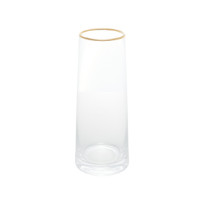 VASO DE VIDRO COM BORDA DOURADA LIZ – 11CM X 27CM