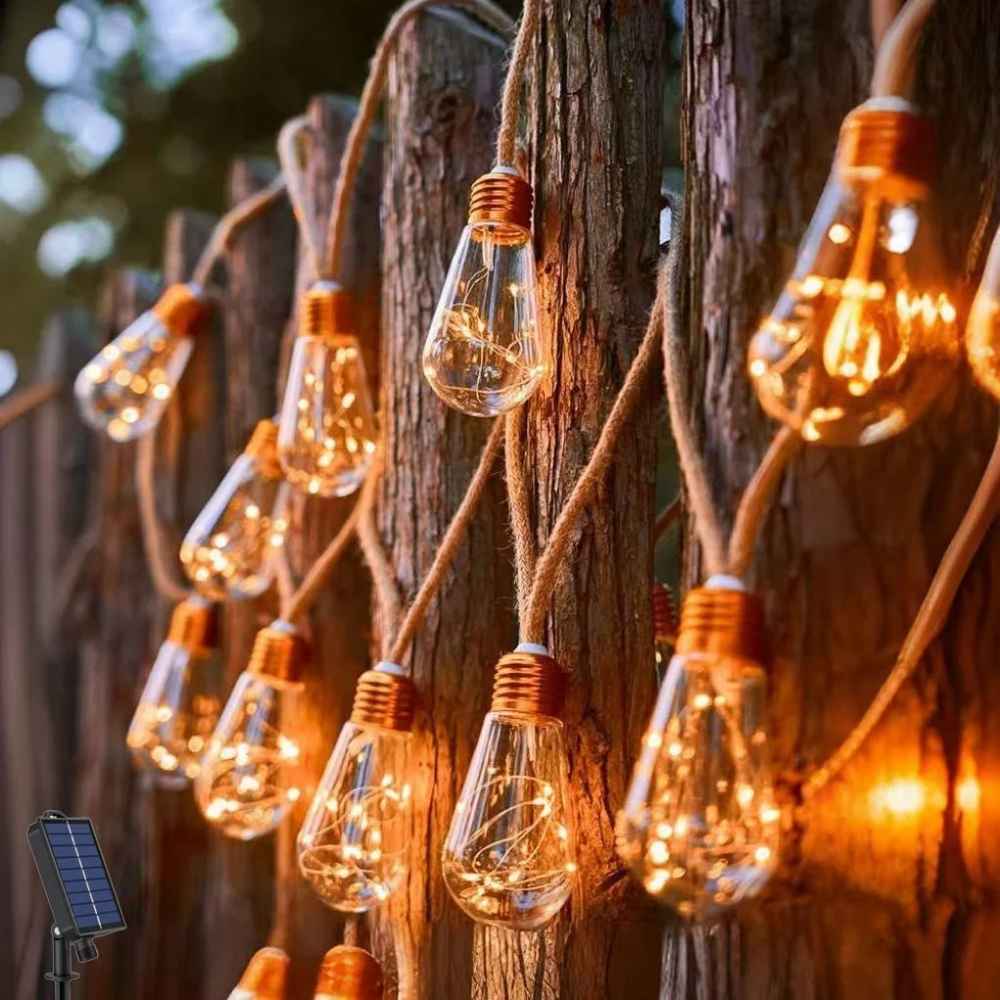 Cordão de Lâmpadas Led Solar Bulbo