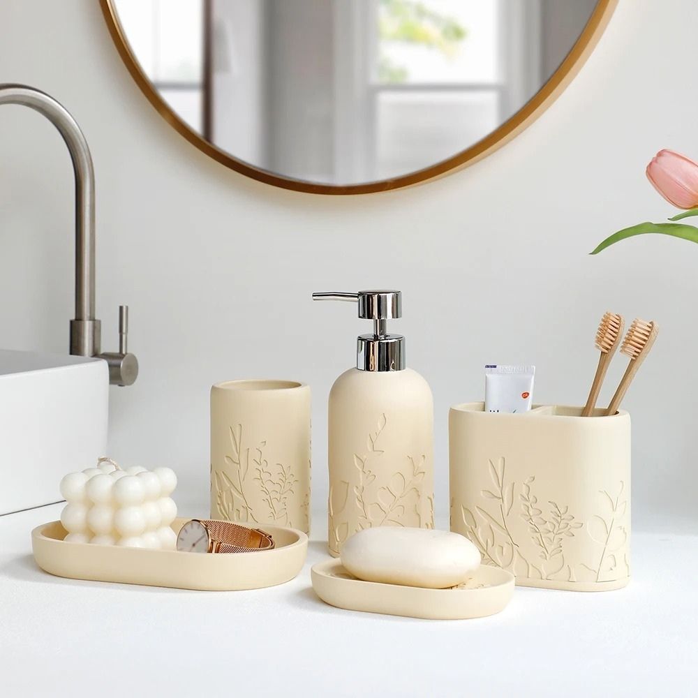 Conjunto Esculpido 5 Peças para Banheiro -  SwanBathroom