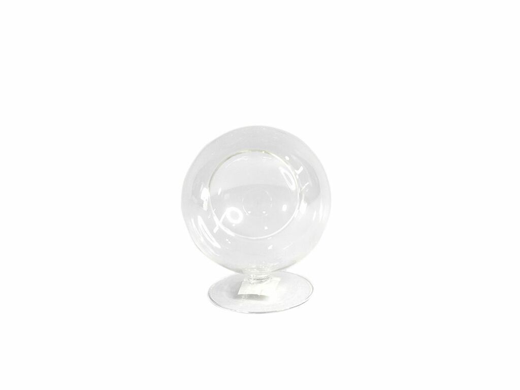 VASO DE VIDRO AQUARIO COM PÉ 12CM