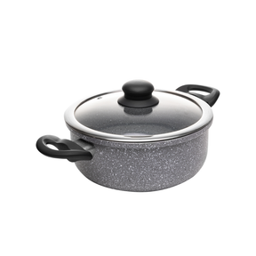 JOGO DE PANELAS DE INDUCAO 5 PECAS ALUMINIO GRANILITE CINZA COM REVESTIMENTO CERAMICO