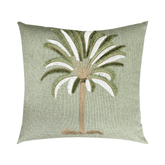 ALMOFADA EM LINHO VERDE COM BORDADO – 50CM X 50CM