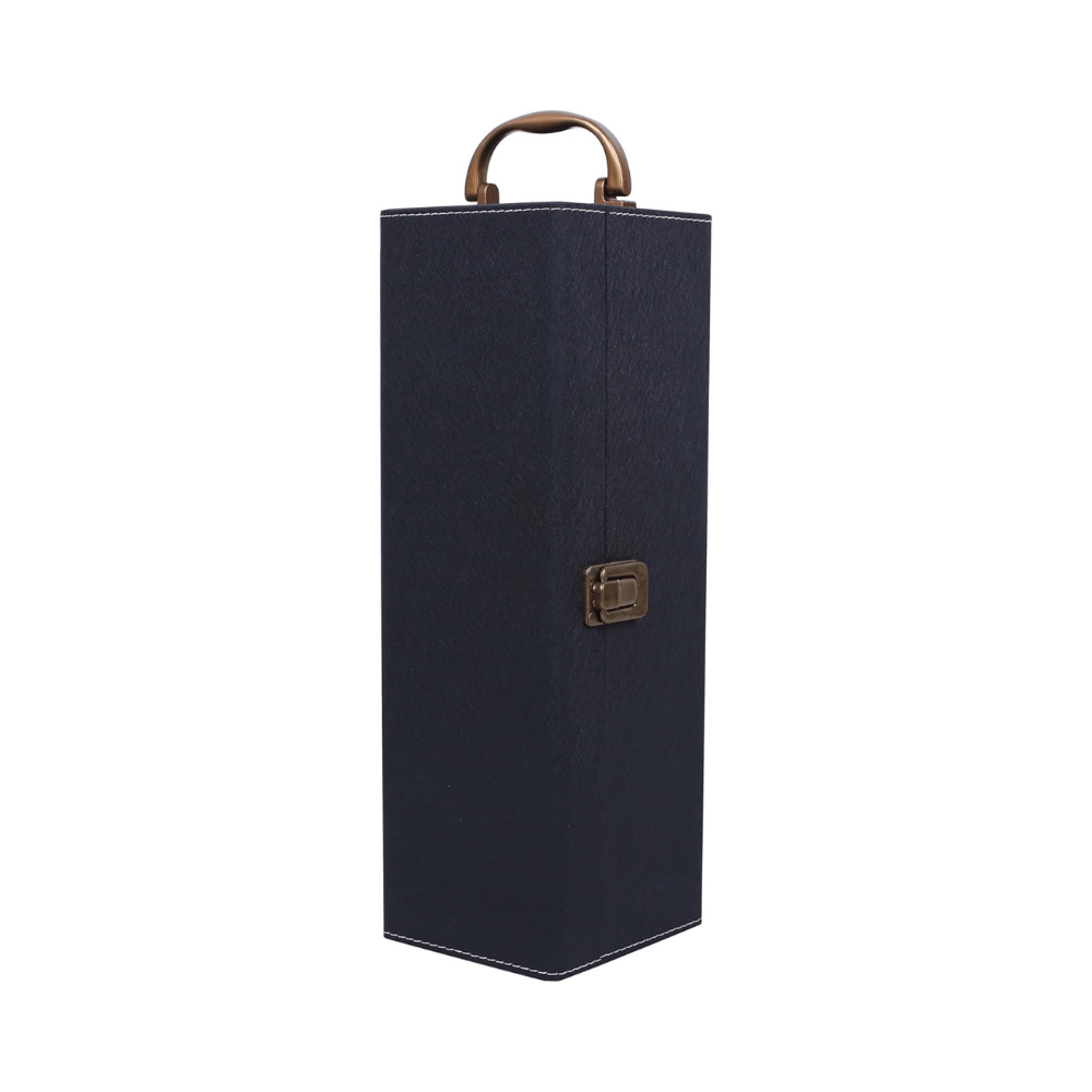 CAIXA PARA GARRAFA DE VINHO EM COURO COM 4 ACESSORIOS – 11CM X 36CM X 12CM