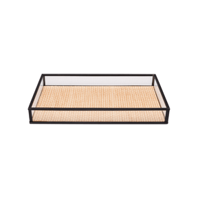 BANDEJA DECORATIVA TOSCANA PRETO METAL – 25CM X 15CM X 3CM