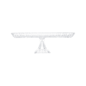 PRATO PARA BOLO COM PE CRISTAL DE CHUMBO JANINE – 29,5CM X 19,5CM