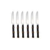 CONJUNTO COM 6 FACAS DE MESA DARK BAMBOO