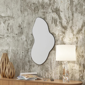 PAINEL DECORATIVO ORGANICO PRETO FOSCO/ESPELHO 90CM