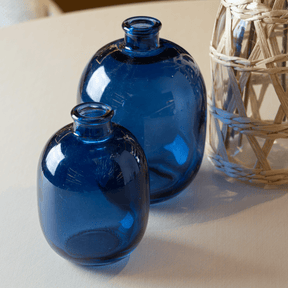 VASO HORIZON VIDRO AZUL - 11CM