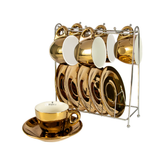 JOGO DE 12 PECAS PARA CAFE EM NEW BONE CHINA COM RACK - 80ML