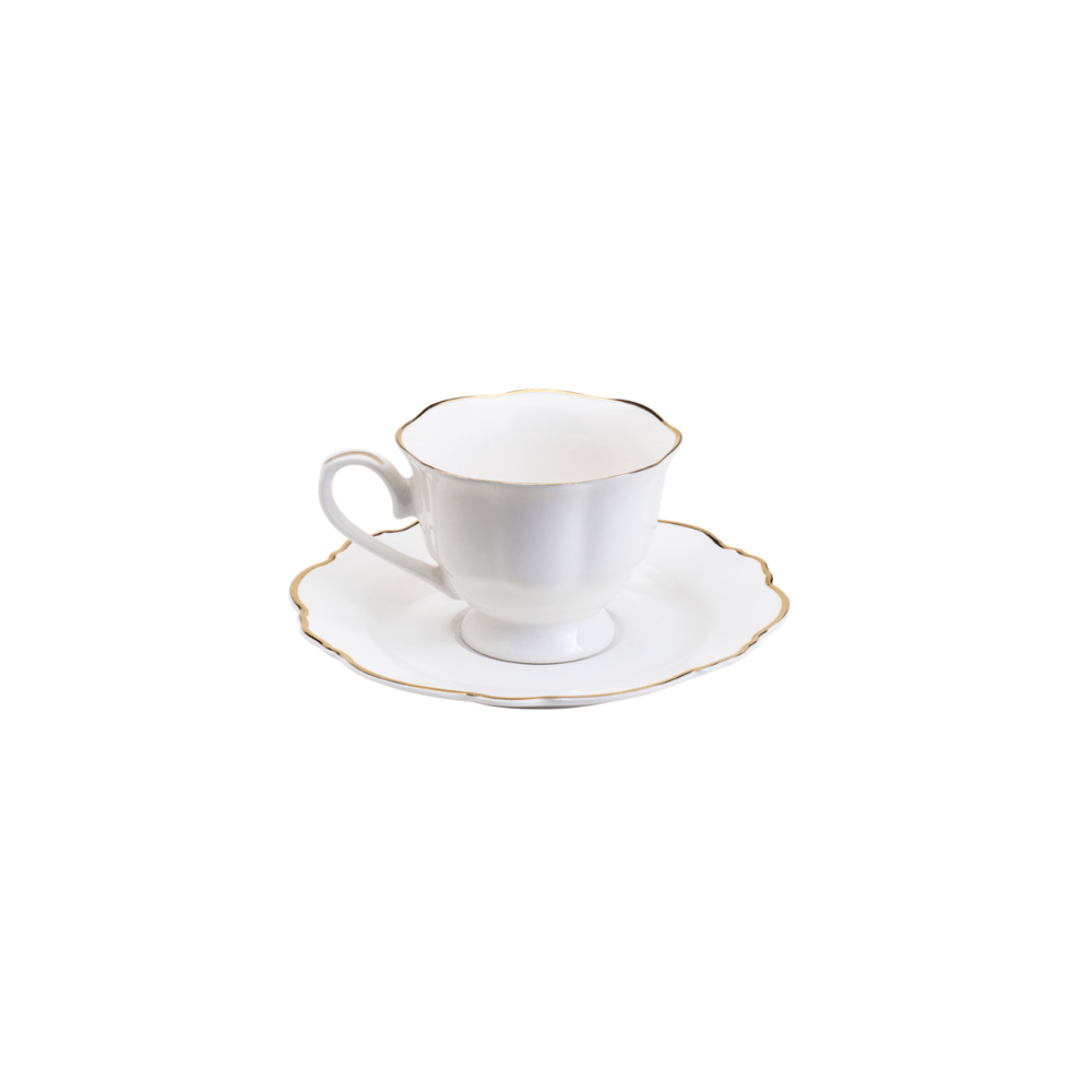APARELHO DE JANTAR 42 PECAS PORCELANA MALDIVAS BRANCO COM FIO DE OURO